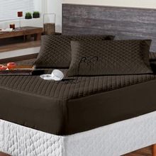 Protetor Colchao Casal Impermeavel Matelado Aquarela 01 Peça - produzido na cor Marrom