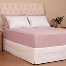 Jogo De Lençol Casal Padrão Linea Percal 200 Fios 3 Peças - Rose