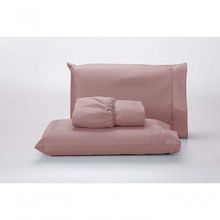 Jogo Lençol 400 Fios Ponto Palito Cama Casal 3pçs Poliéster - Rosê