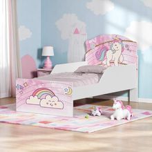 Cama Infantil Tick Unicónio Rosa Com Colchão