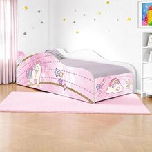 Cama Infantil Glow Unicónio Rosa Com Colchão