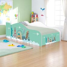 Cama Infantil Glow Viagem Pelo Mundo Com Colchão