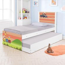 Bicama Solteiro Hop Com Cabeceira Trenzinho