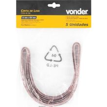 Cinta Lixa 15x454mm G180 Com 05 Peças Vonder