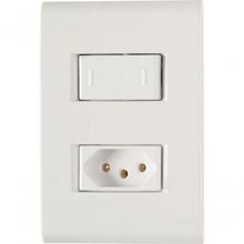 Conjunto 4x2 1 Interruptor 10 A 250 V 1 Tomada 2p+t 10 A 250 V Tramontina Liz