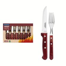 Jogo De Churrasco Jumbo Tramontina Cabo Polywood Vermelho 12 Peças