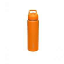 Garrafa Térmica Tramontina Aço Revestido Laranja Com Canudo 650ml