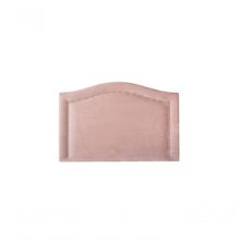 Cabeceira Solteiro Curva Luxo 90x60 Veludo Rosê - Tachas Prata