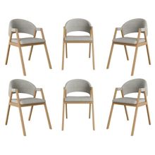 Kit 6 Cadeiras Para Mesa De Jantar Moderna Linho Balaqui Cinza Claro