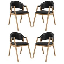 Kit 4 Cadeiras Para Mesa De Jantar Moderna Courino Balaqui Preto