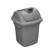 Lixeira Com Tampa Basculante 10 Litros - Plasvale Cinza