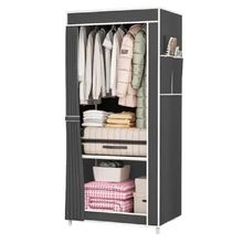 Armário Guarda Roupa Portátil Organizador Roupas Cinza