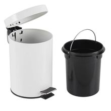 Lixeira Inox Branca 5 Litros Pedal Cesto Lixo 5l Vintage Quarto Banheito Cozinha Coleta Seletiva