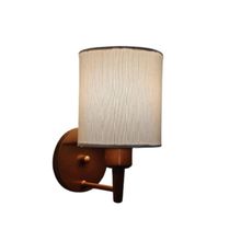 Arandela Cilíndrica Md-2009 Base Cobre Cúpula Em Tecido 14x15cm Branca - Bivolt