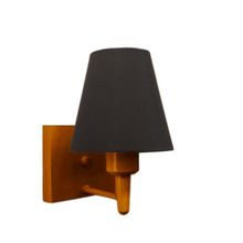 Arandela Quadrada Md-2034 Cobre Cúpula Em Tecido Cone Preta - Bivolt