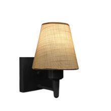 Arandela Quadrada Md-2034 Preto Cúpula Em Tecido Cone Palha - Bivolt