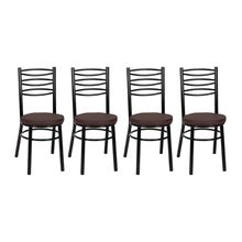 Kit 4 Cadeiras Cp34 Pintadas Pretas Debrum Treparoni Preto Com Marrom