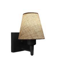 Arandela Quadrada Md-2034 Preto Cúpula Em Tecido Cone Rustico Bege - Bivolt