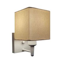 Arandela Quadrada Md-2006 Branco Cúpula Em Tecido Algodão Crú - Bivolt