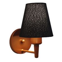 Arandela Cone Md-2004 Base Cobre Cúpula Em Tecido 14-14x07cm Preto - Bivolt