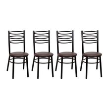 Kit 4 Cadeiras Cp33 Pintadas Pretas Treparoni Preto Com Marrom