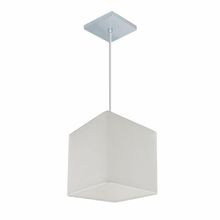 Lustre Pendente Quadrado Md-4224 Cúpula Em Tecido 16/16x16cm Branco - Bivolt