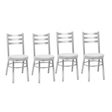 Kit 4 Cadeiras Cc80 Cromadas Debrum Treparoni Branco