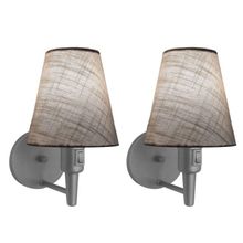 Kit-2 Arandela Cone Md-2013 Cinza C- Inter Liga E Desl Cúpula Em Tecido Cinza - Bivolt