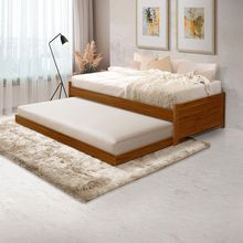 Bicama Bibox Gabrieli Em Madeira Maciça Castanho Com 2 Colchões