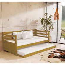 Bicama De Madeira Vintage Imbuia Enjoy + Prateleira Rústica