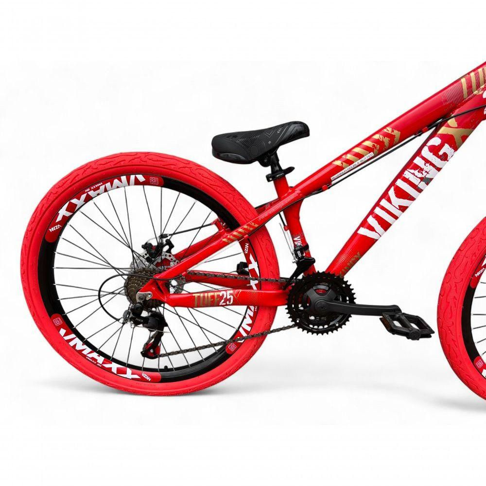 Bicicleta Aro 26 VikingX Tuff X25 21v Freio a Disco Vermelho - Shop Coopera