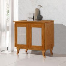 Buffet Em Madeira Maciça Deltan 2 Portas Em Telinha - Castanho