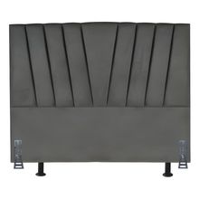 Cabeceira Cama Box King 195 Cm Joana Em Suede Com Frame Cinza Escuro