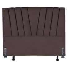 Cabeceira Cama Box Casal 140 Cm Joana Em Suede Com Frame Marrom
