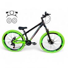 Bicicleta Aro 26 VikingX Tuff X44 Freio Hidráulico 21v Preto-verde