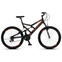 Bicicleta Gps 148 Aro 26 Dupla Suspensão 21 Marchas Preto-laranja