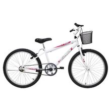 Bicicleta Aro 24 Feminina Mono Sem Marcha Com Cesta Saidx Branca
