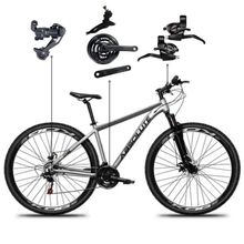 Bicicleta Aro 29 Absolute 21 Marchas Quadro Alumínio Freio A Disco Mtb - Cinza - 19 Cinza