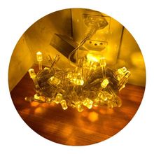 Cordão Com 100 Lampadas Super Led Pisca Pisca 10 Metros 8 Funções Fio Crystal Branco Quente