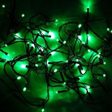 Cordão Com 50 Lampadas De Led Formato Pequena Gota 5 Metros Fio Verde Escuro Cores Verde