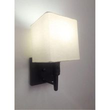 Arandela Quadrada Md-2019 Preto C- Inter Liga E Desl Cúpula Em Tecido Algodão Crú - Bivolt