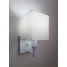 Arandela Quadrada Vivare Md-2019 Com Interruptor Cúpula Em Tecido - Bivolt Branco-branco 127-220v