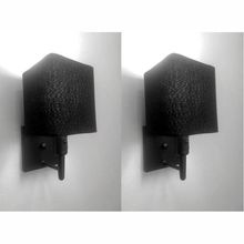 Kit-2 Arandela Quadrada Md-2019 Preto C- Inter Liga E Desl Cúpula Em Tecido Preto - Bivolt