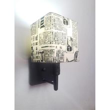 Arandela Quadrada Md-2019 Preto C- Inter Liga E Desl Cúpula Em Tecido Ny-jornal - Bivolt