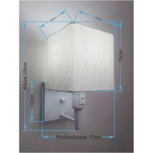 Arandela Quadrada Md-2019 Branco C- Inter Liga E Desl Cúpula Em Tecido Linho Bege - Bivolt