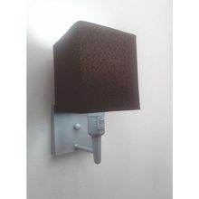 Arandela Quadrada Vivare Md-2019 Com Interruptor Cúpula Em Tecido Bivolt Cinza-café 127-220v