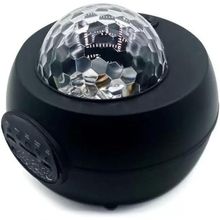 Luminaria Pojeção De Estrelas Universo Caixa De Som Bluetooth Preto