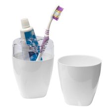 Porta Escova De Dentes Com 3 Furos - Plasvale Branco