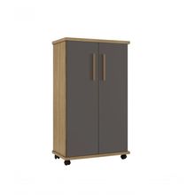 Armário Multiuso 2 Portas 4 Prateleiras Berlim Arte Móveis Cinamomo-grafite