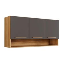 Armário Aéreo New 3 Portas Arte Móveis Cinamomo-grafite